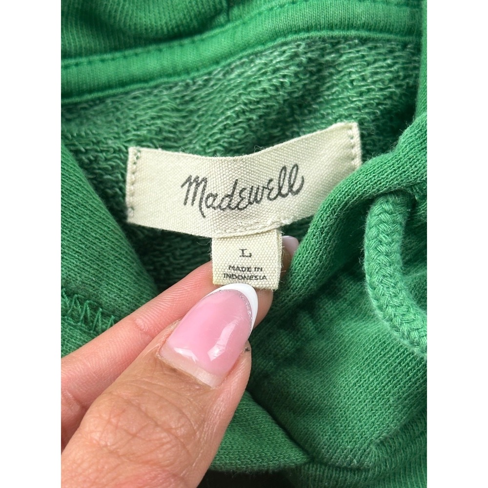 Madewell Hoodie Women L Green Terry Relaxed Raglan Sleeve Activewear Skater - Picture 3 of 9